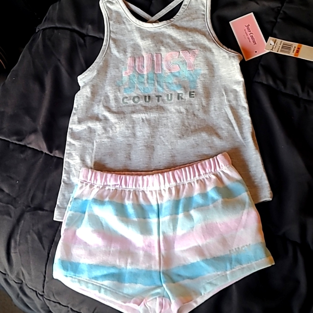 Juicy Couture Girl 2 piece Set, Gray & Pink, Size 6X